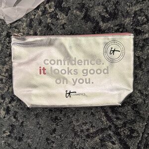 IT Cosmetics Metallic Silver Makeup bag